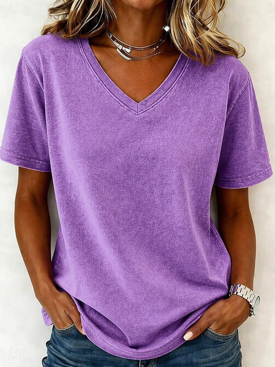 V Neck 100% Cotton Tee