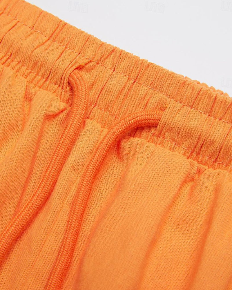 Women's Cotton Linen Capri Pants