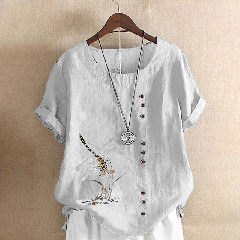 100% Cotton Shirt Blouse Button Print
