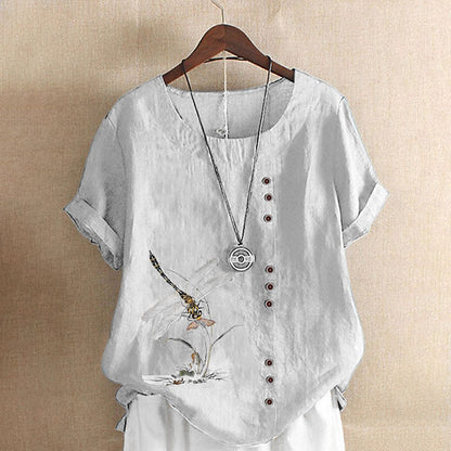 100% Cotton Shirt Blouse Button Print