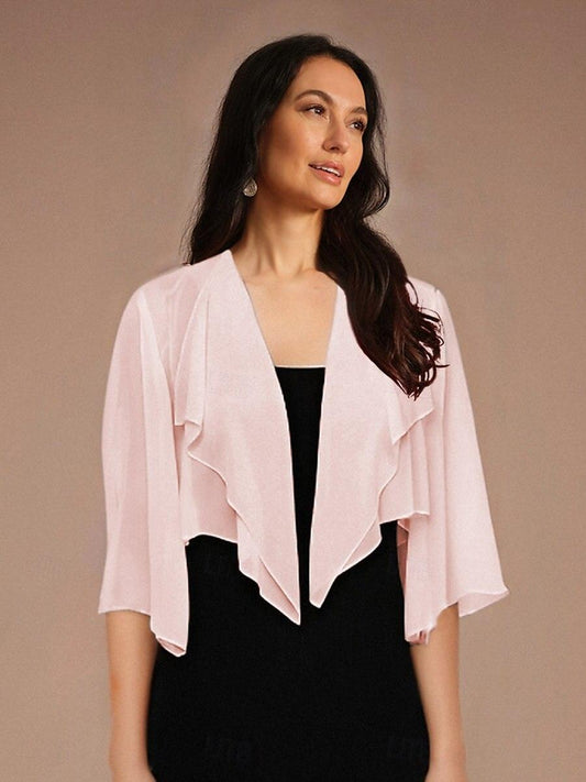 Chiffon Asymmetrical Crop Cover Up