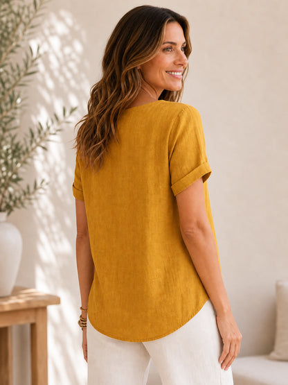 Soft Button 100% Cotton Blouse
