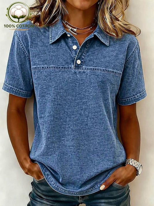 SoftFade Vintage 100% Cotton Henley Shirt