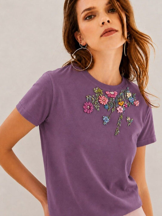 Tropical Floral 100% Cotton Tee