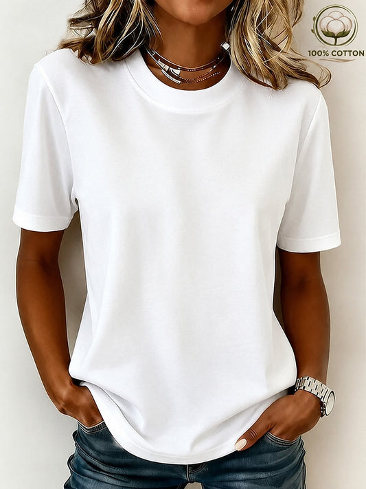 Women's 100% Cotton Crew Neck Tee
