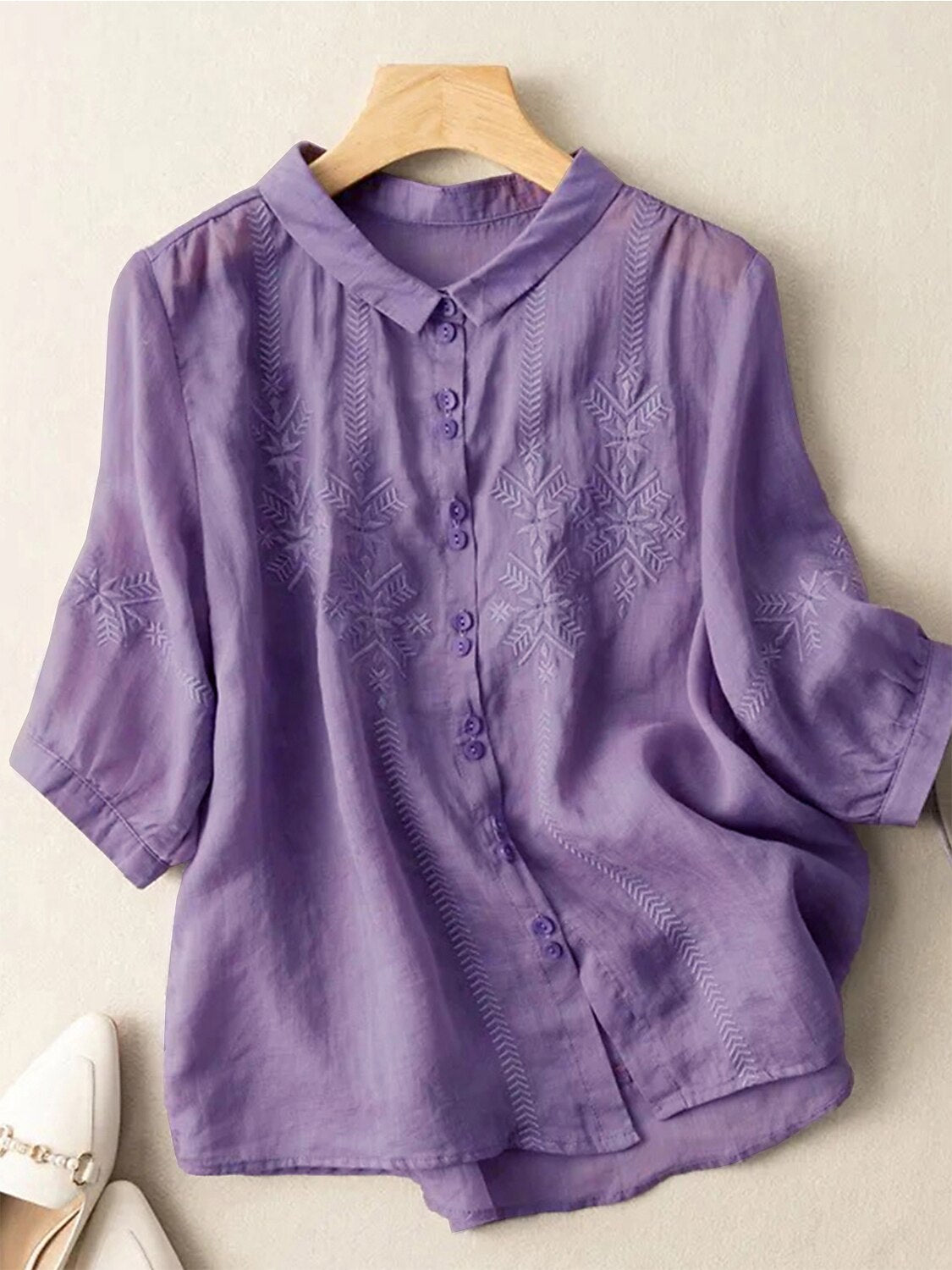 Women's Embroidered 100% Cotton Blouse