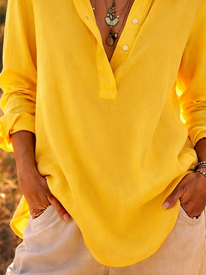 Effortless Pretty Cotton Linen Shirt