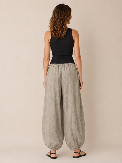 Premium Linen Full-Length Balloon Pants