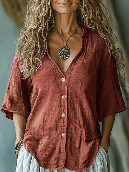 Women's Button 100% Cotton Blouse