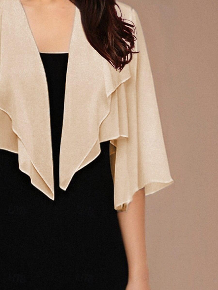 Chiffon Asymmetrical Crop Cover Up