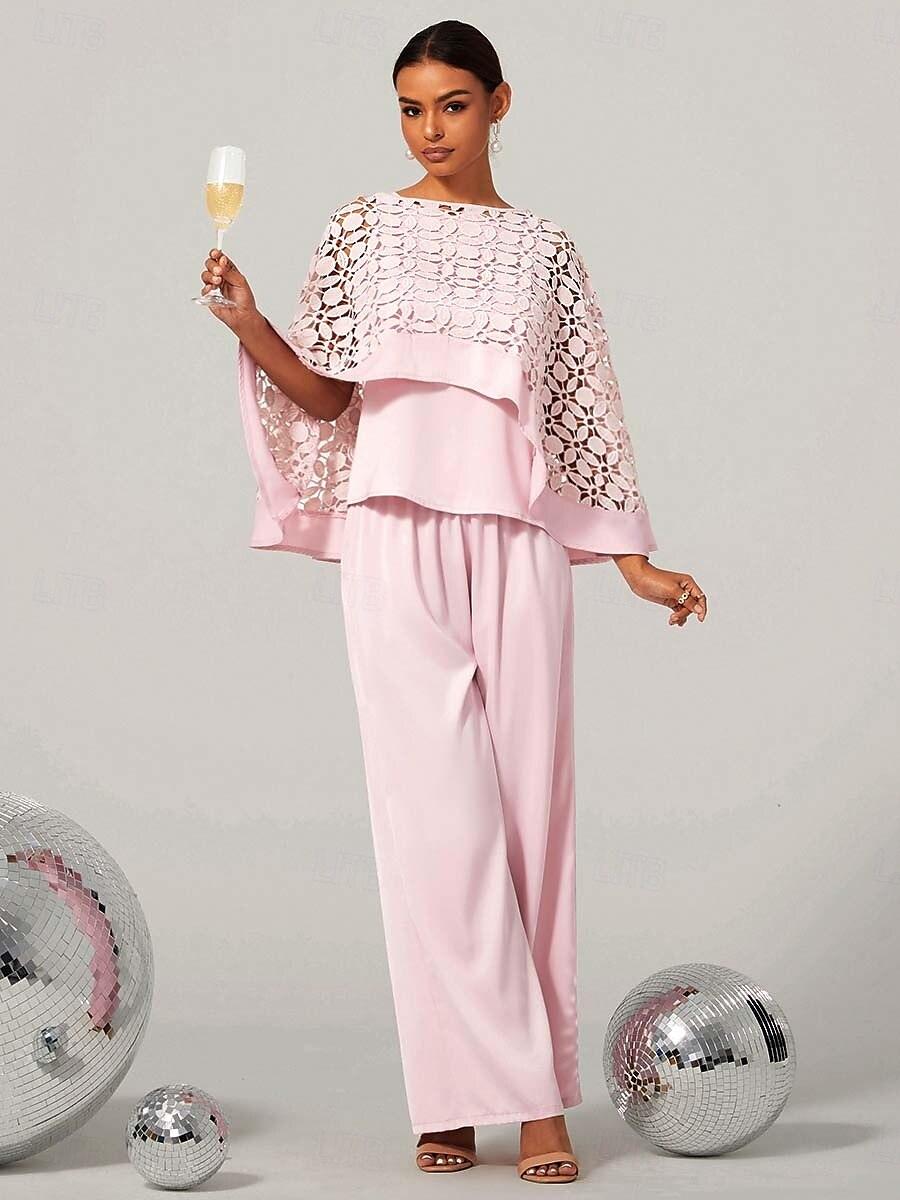 Zweiteiliges Set mit Cut-Outs in Rosa