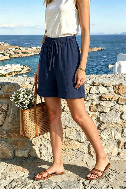 Women's Cotton Linen Vacation Shorts